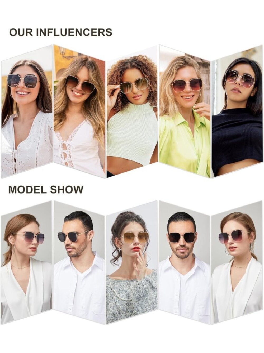 Trendy Oversized Square Metal Frame Sunglasses for Women & Men - Retro UV - Picture 3 of 5